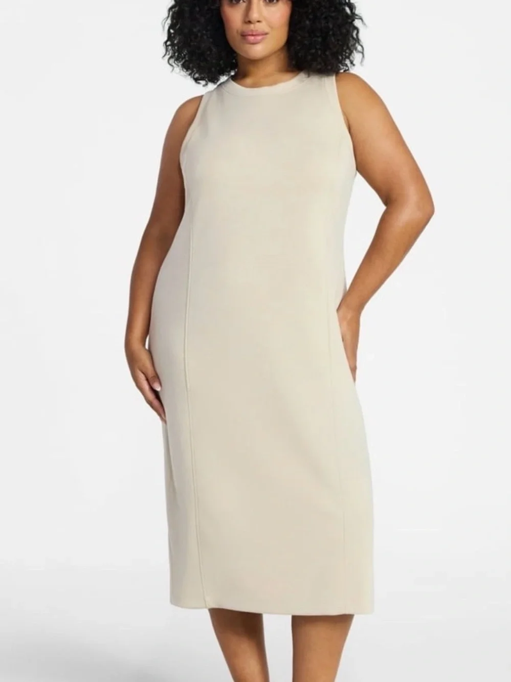 NWT Sleeveless Terra and Sky Midi Dress in khaki